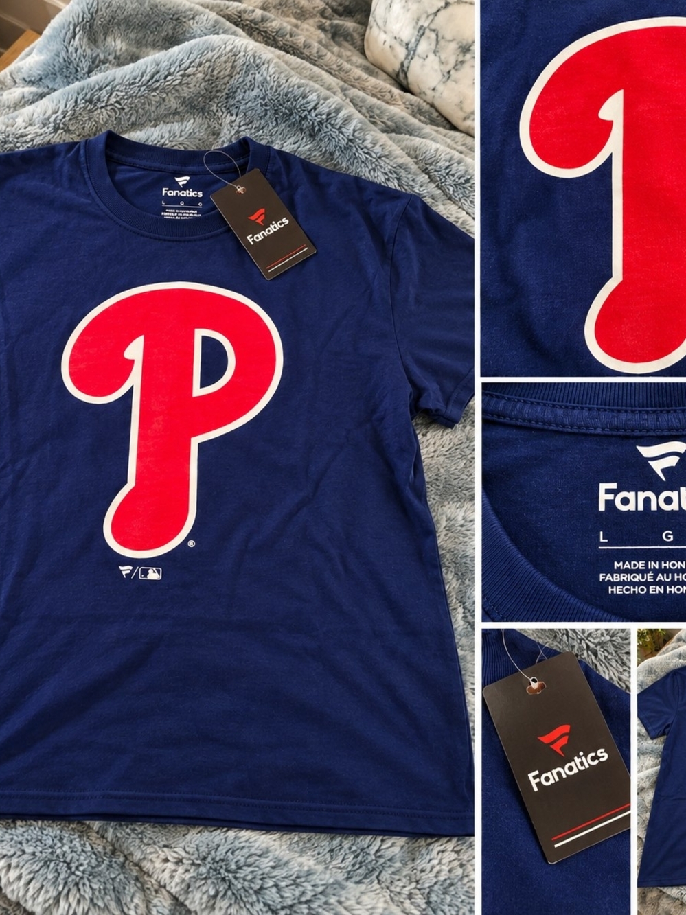 Fanatics Short Sleeve Tee with Red Philadelphia P Logo